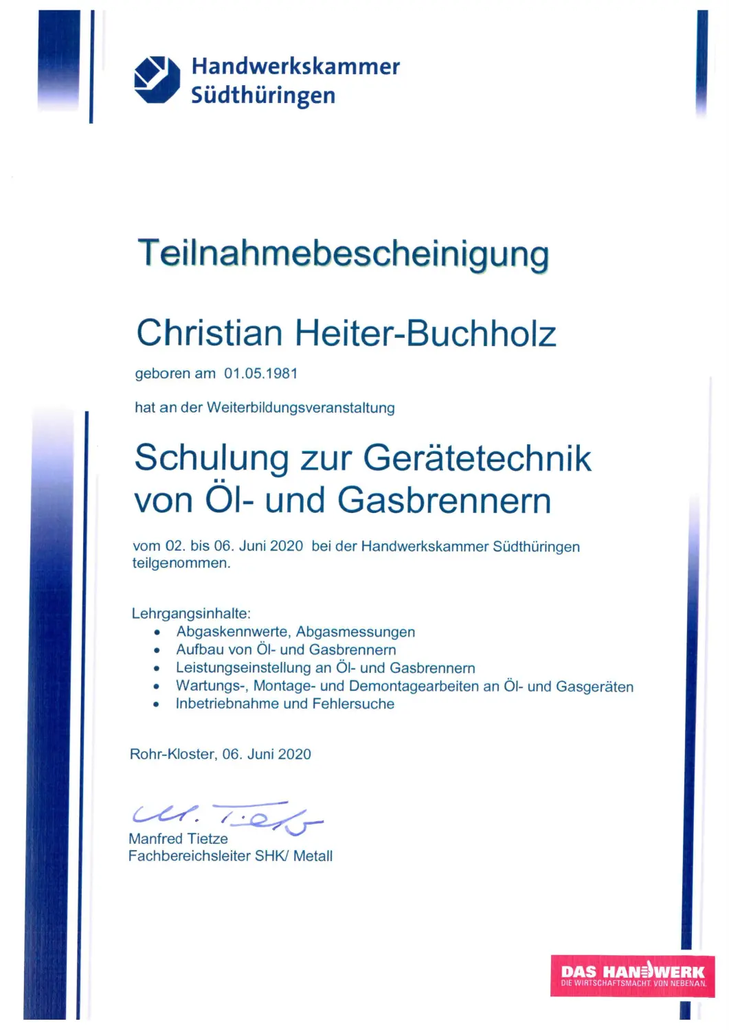 Zertifikate des Energieversorgungs-Service