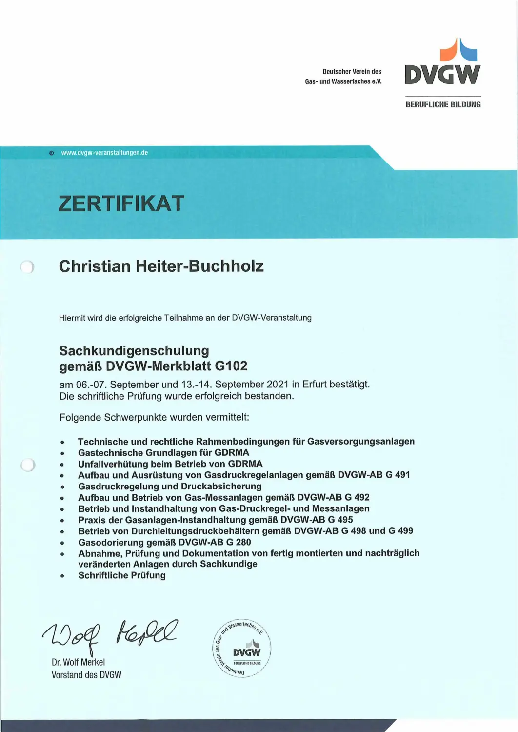 Zertifikate des Energieversorgungs-Service