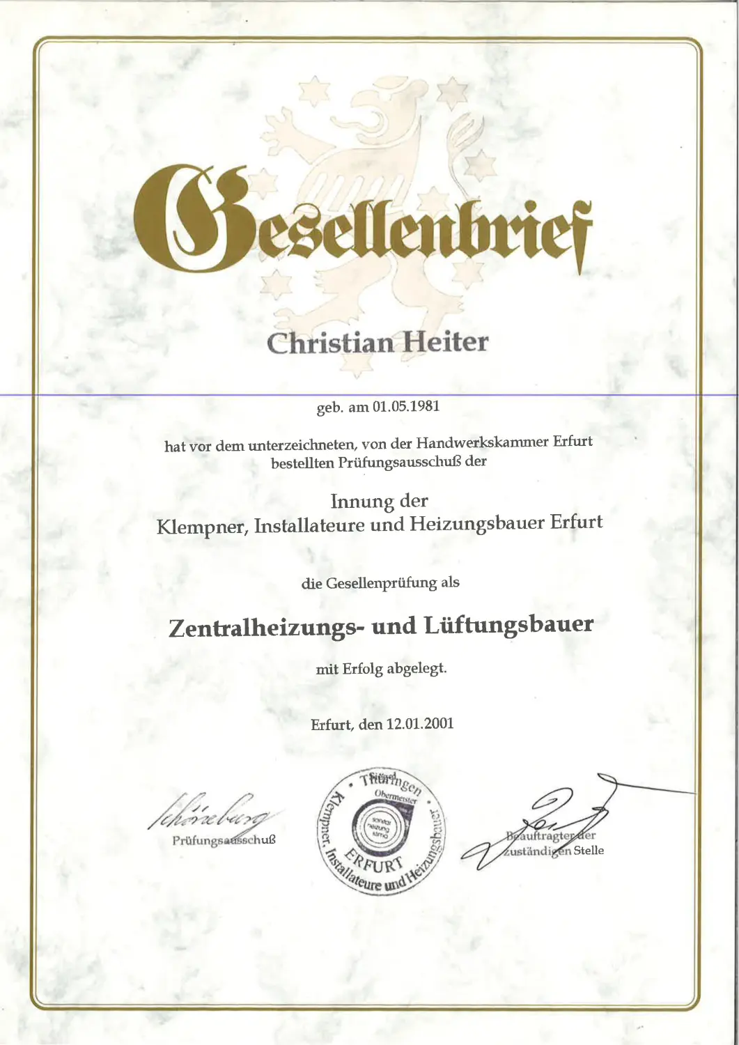 Zertifikate des Energieversorgungs-Service