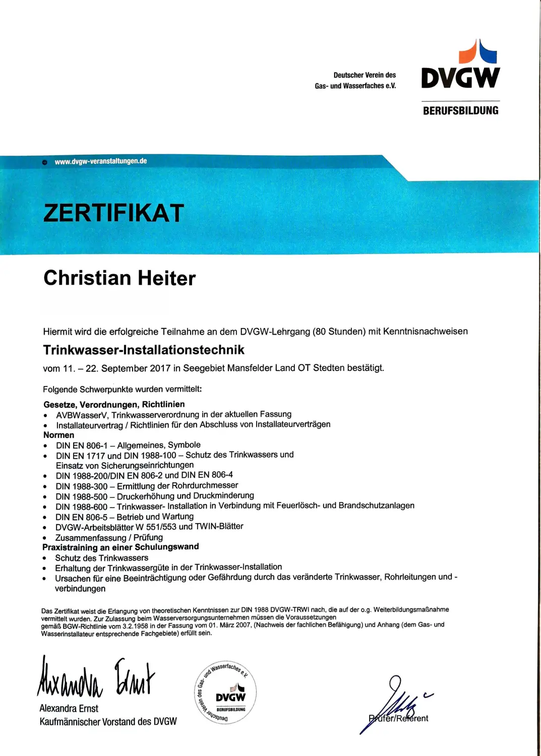 Zertifikate des Energieversorgungs-Service
